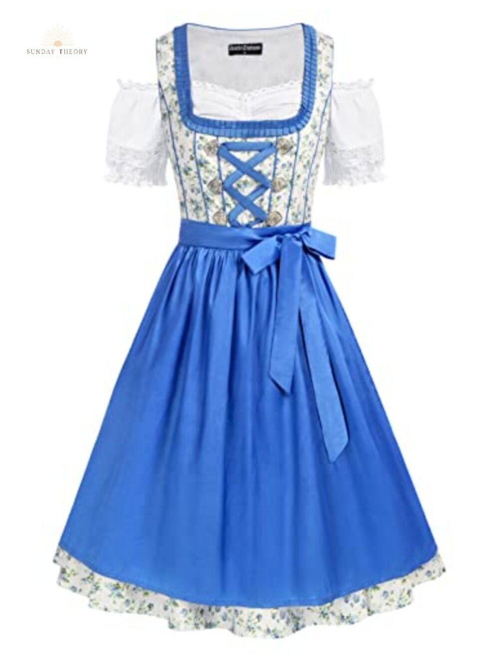 3-Piece Bavarian Oktoberfest Dirndl Dress Set Women's Costume with Apron & Top